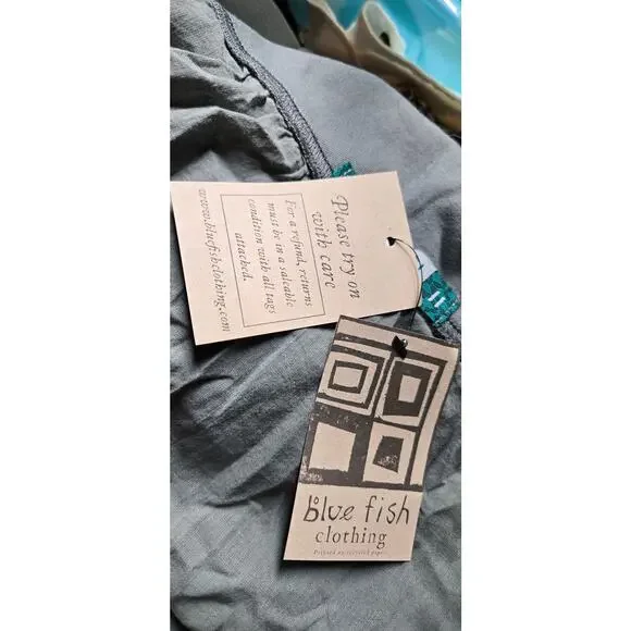 Blue Fish 100% cotton hand painted layered A-line skirt, size 11 NWT - Picture 7 of 8